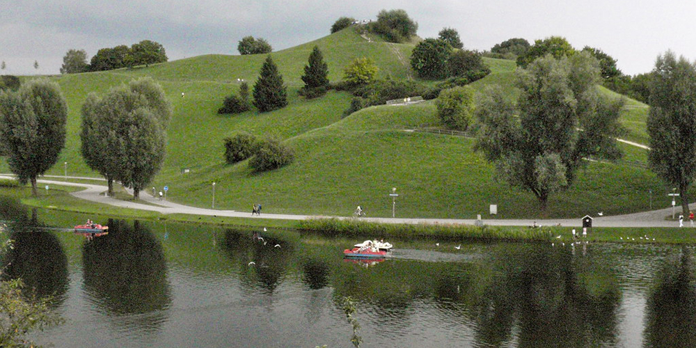 The hill in Olympiapark is constructed entirely of WWII-era rubble